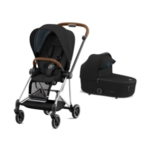Cybex Mios Chrome Pushchair with Lux Carry Cot-Deep Black/Brown