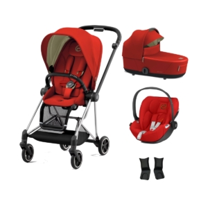 Cybex Mios Chrome Pushchair with Lux Carry Cot & Cloud Z Car Sea