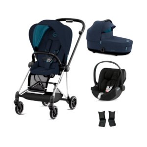 Cybex Mios Chrome Pushchair with Lux Carry Cot & Cloud Z Car Sea