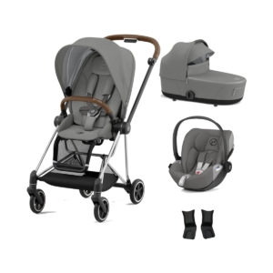 Cybex Mios Chrome Pushchair with Lux Carry Cot & Cloud Z Car Sea