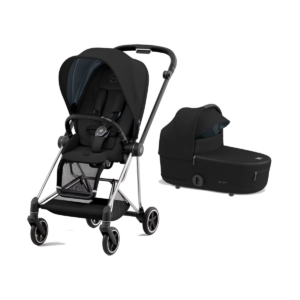 Cybex Mios Chrome Pushchair with Lux Carry Cot-Deep Black/Black