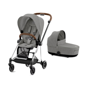 Cybex Mios Chrome Pushchair with Lux Carry Cot-Manhattan Grey Pl