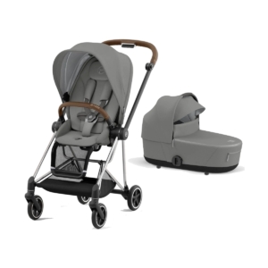 Cybex Mios Chrome Pushchair with Lux Carry Cot-Soho Grey/Brown (