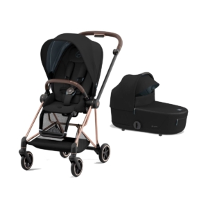 Cybex Mios Rose Gold Pushchair with Lux Carry Cot-Deep Black (Ne
