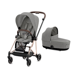 Cybex Mios Rose Gold Pushchair with Lux Carry Cot-Manhattan Grey