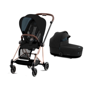 Cybex Mios Rose Gold Pushchair with Lux Carry Cot-Stardust Black