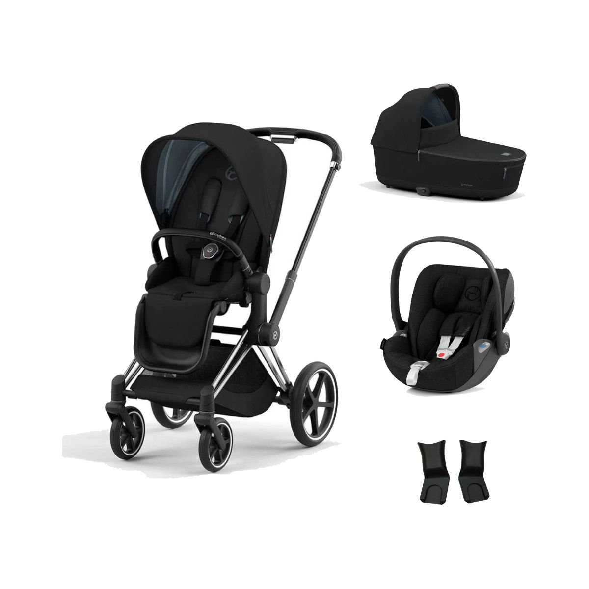 Cybex Priam Chrome Pushchair with Lux Carry Cot & Cloud Z Car Se
