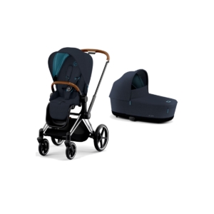 Cybex Priam Chrome Pushchair with Lux Carry Cot-Midnight Blue Pl