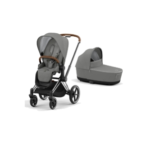 Cybex Priam Chrome Pushchair with Lux Carry Cot-Soho Grey/Brown