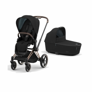 Cybex Priam Rose Gold Pushchair with Lux Carry Cot-Deep Black (N