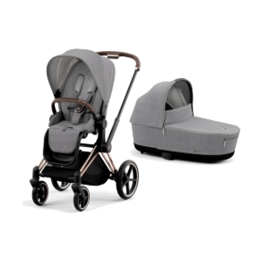 Cybex Priam Rose Gold Pushchair with Lux Carry Cot-Manhattan Gre