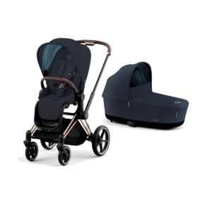 Cybex Priam Rose Gold Pushchair with Lux Carry Cot-Midnight Blue