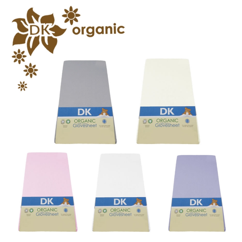 DK Glove ORGANIC Fitted Cotton Sheet for Small Travel Cots 95x65