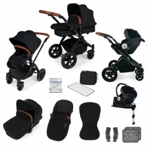 Ickle Bubba Stomp V3 Black Frame I-SIZE Travel System With Mercu