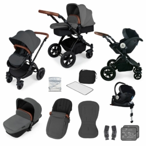 Ickle Bubba Stomp V3 Black Frame I-SIZE Travel System With Mercu
