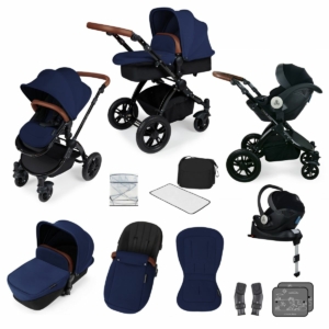Ickle Bubba Stomp V3 Black Frame I-SIZE Travel System With Mercu