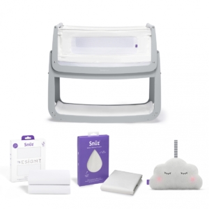 SnuzPod4 Bedside Crib Bundle Package - Dove Grey (ES)