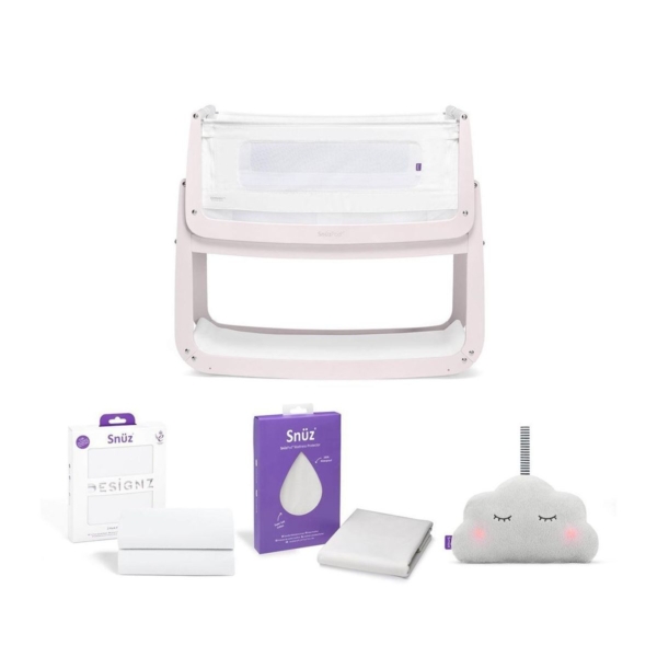 SnuzPod4 Bedside Crib Bundle Package - Rose White (ES)