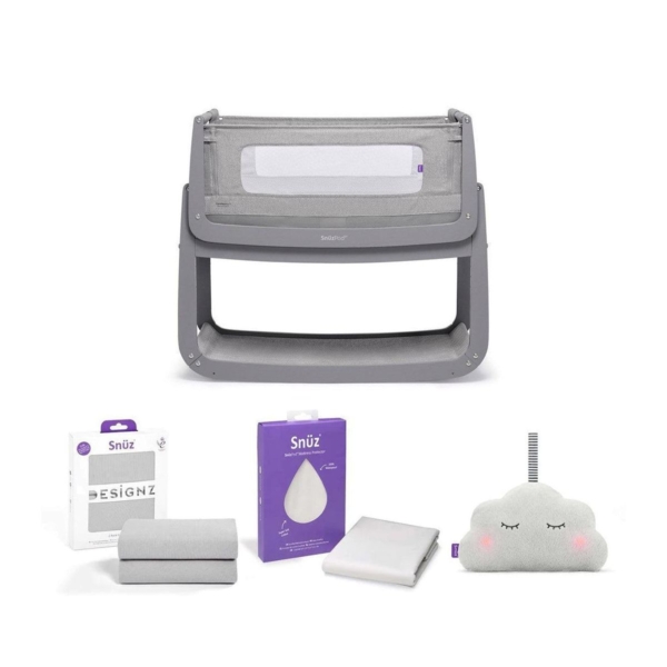SnuzPod4 Bedside Crib Bundle Package - Urban Grey (ES)