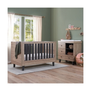 Tutti Bambini Como 2 Piece Roomset-Distressed Oak/Slate Grey