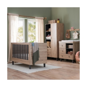 Tutti Bambini Como 3 Piece Roomset-Distressed Oak/Slate Grey