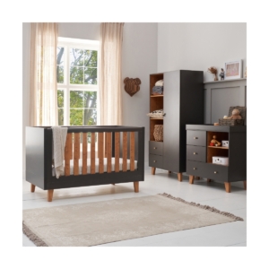 Tutti Bambini Como 3 Piece Roomset-Slate Grey/Rosewood