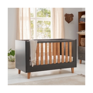 Tutti Bambini Como Cot Bed-Slate Grey/Rosewood