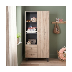 Tutti Bambini Como Wardrobe-Distressed Oak/Slate Grey