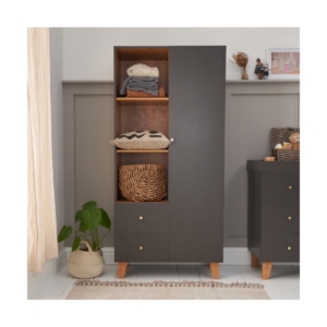 Tutti Bambini Como Wardrobe-Slate Grey/Rosewood
