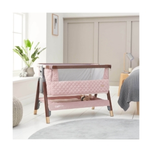 Tutti Bambini CoZee Luxe Bedside Crib-Walnut/Blush