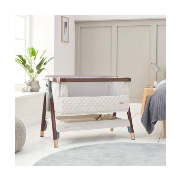 Tutti Bambini CoZee Luxe Bedside Crib-Walnut/Cream