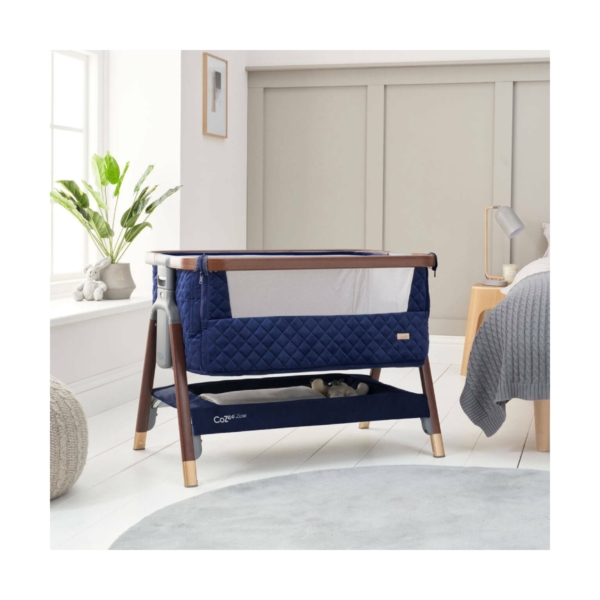 Tutti Bambini CoZee Luxe Bedside Crib-Walnut/Navy