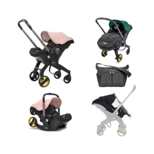 Doona Infant Car Seat Stroller Premium Bundle-Blush Pink