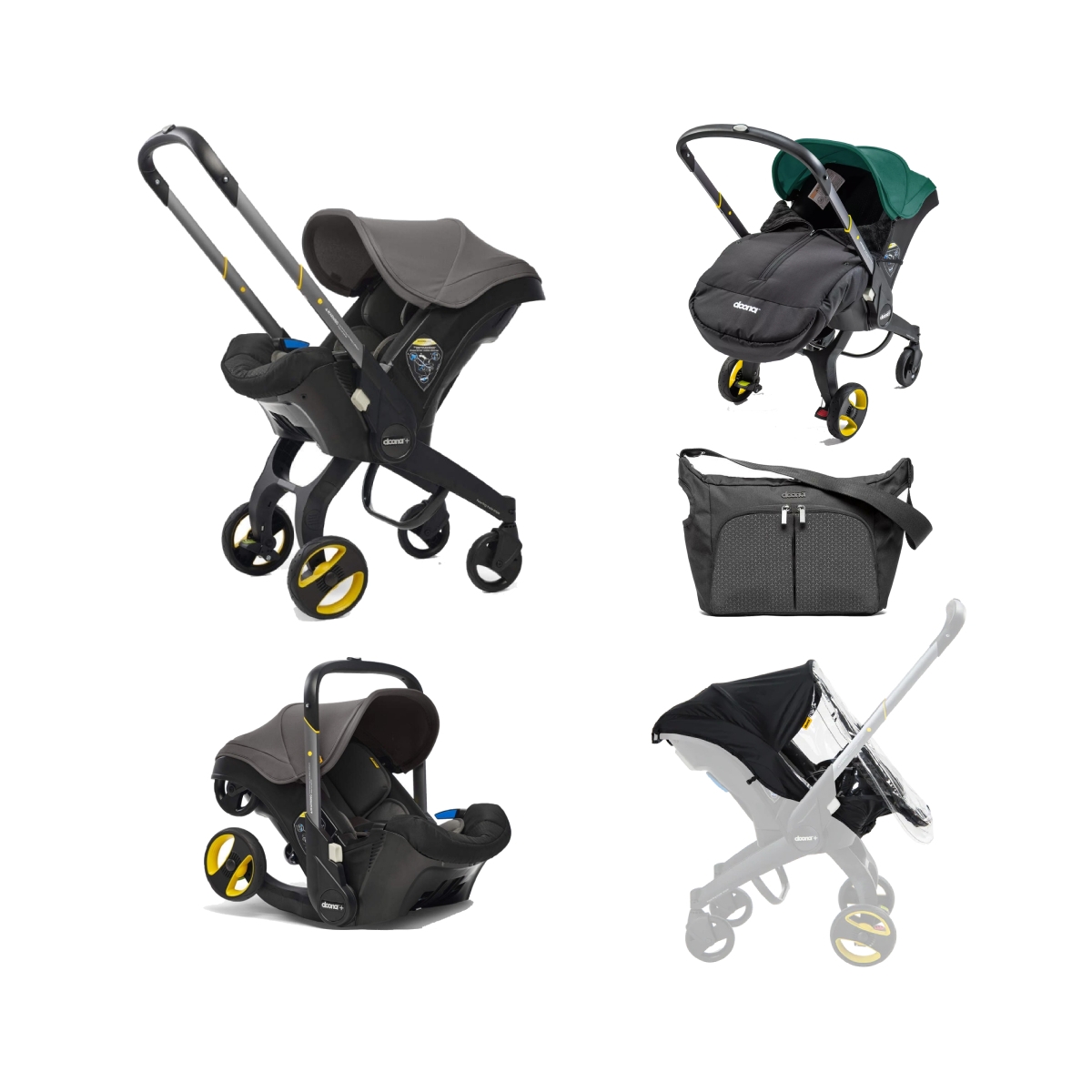 Doona Infant Car Seat Stroller Premium Bundle-Urban Grey