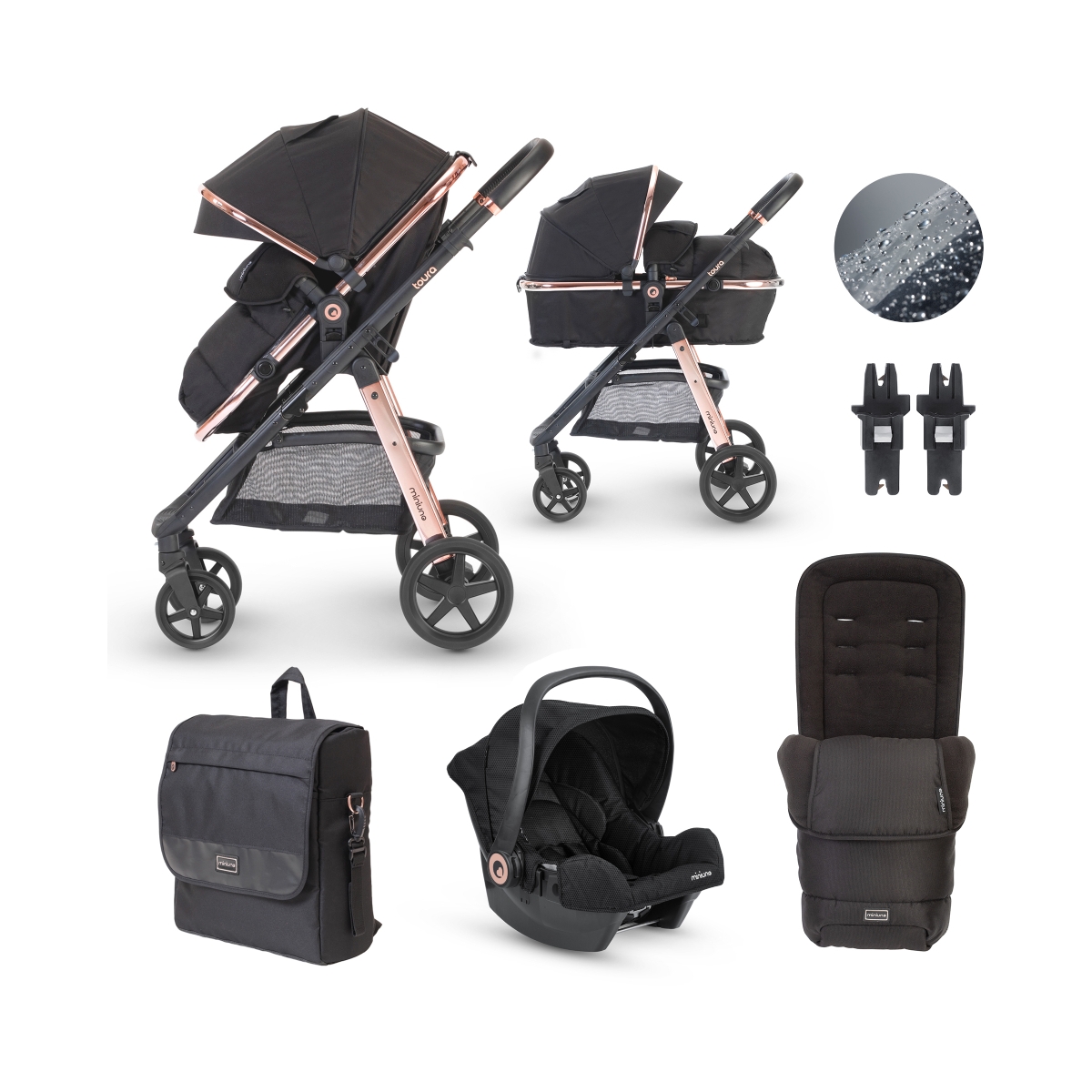 miniuno Toura Special Edition Travel SystemRose Gold Everything Baby
