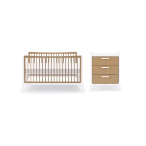 SnuzFino 2 Piece Nursery Furniture Set-White/Natural