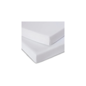 Clair De Lune Pack of 2 Micro-Fresh Fitted Cot Bed Sheets-White