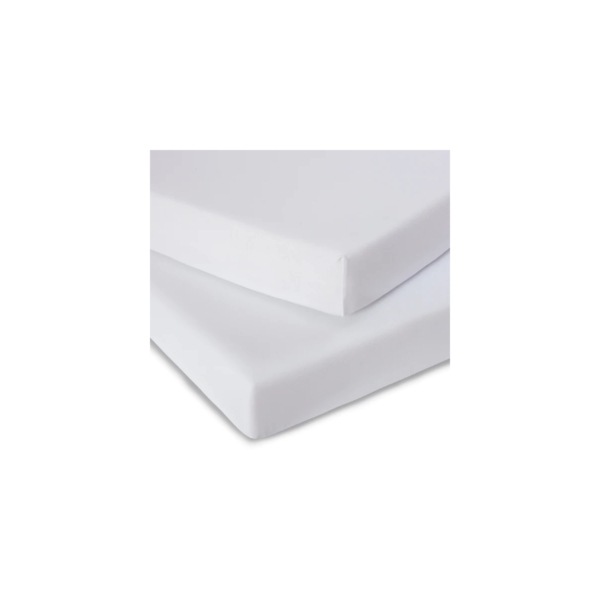 Clair De Lune Pack of 2 Micro-Fresh Fitted Travel Crib Sheets-Wh