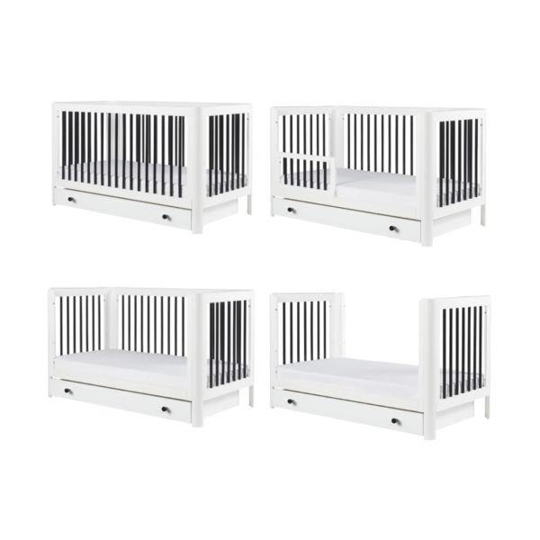 Ickle Bubba Tenby Cot Bed and Under Drawer-Mono