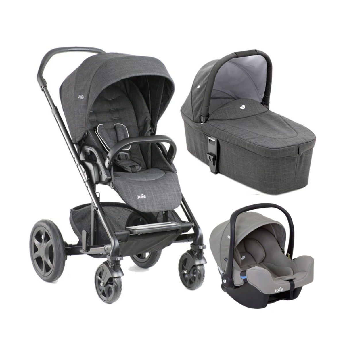 Joie Chrome DLX 3in1 (ISnug) Travel System Bundle With Footmuff Everything Baby