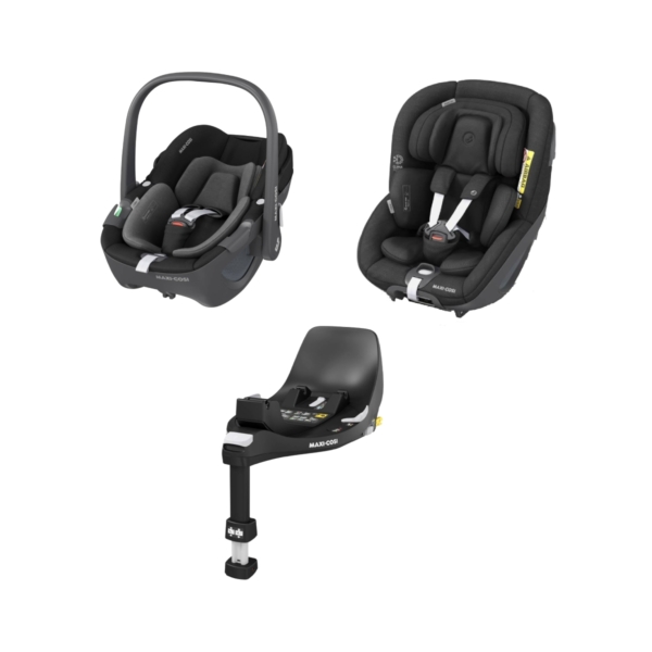 Maxi Cosi 360 Car Seat Bundle-Essential Black