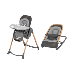 Maxi Cosi Minla Highchair & Kori Rocker Bundle-Essential Graphit