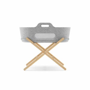 SnuzBaskit Moses Basket & Stand Bundle - Light Grey/Natural
