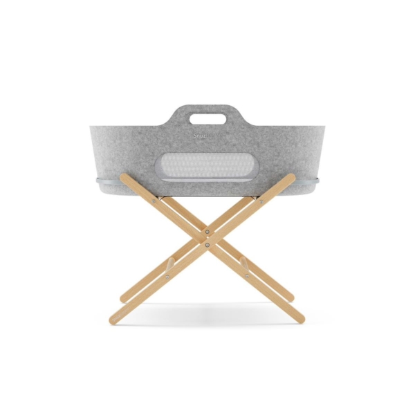 SnuzBaskit Moses Basket & Stand Bundle - Light Grey/Natural