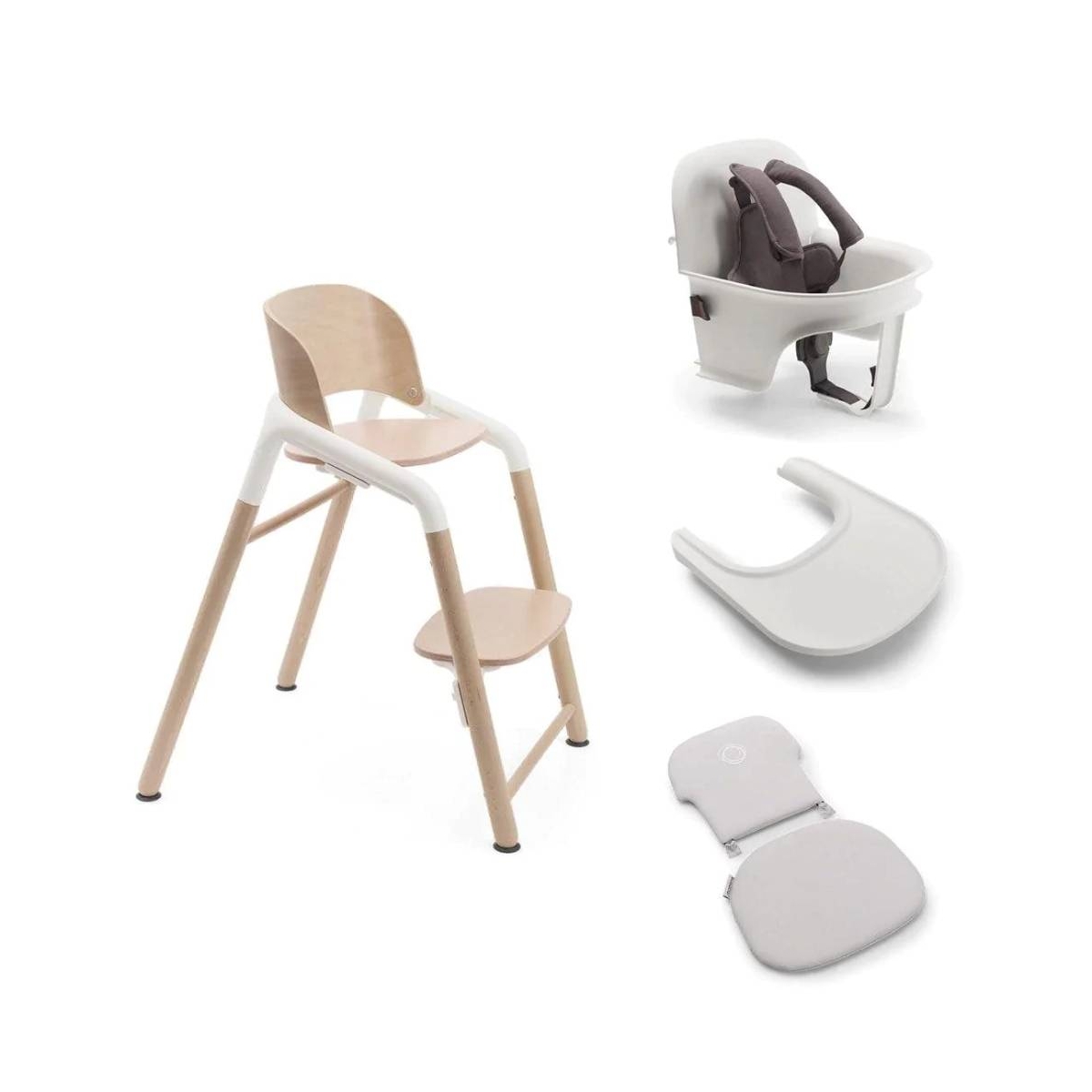Bugaboo Giraffe Highchair & Complete Baby Set - Wood/White