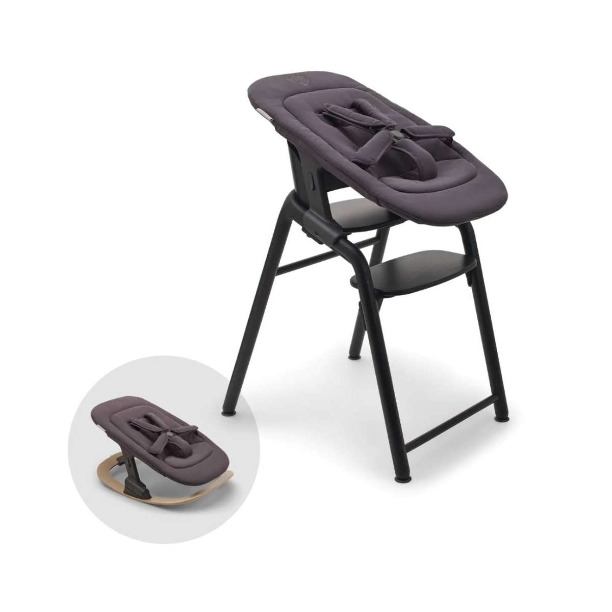 Bugaboo Giraffe Highchair & Rocker with Newborn Set-Black & Torn