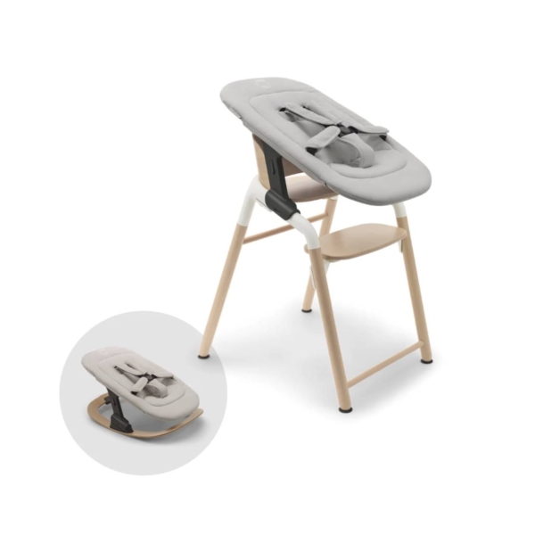 Bugaboo Giraffe Highchair & Rocker with Newborn Set-Neutral Wood