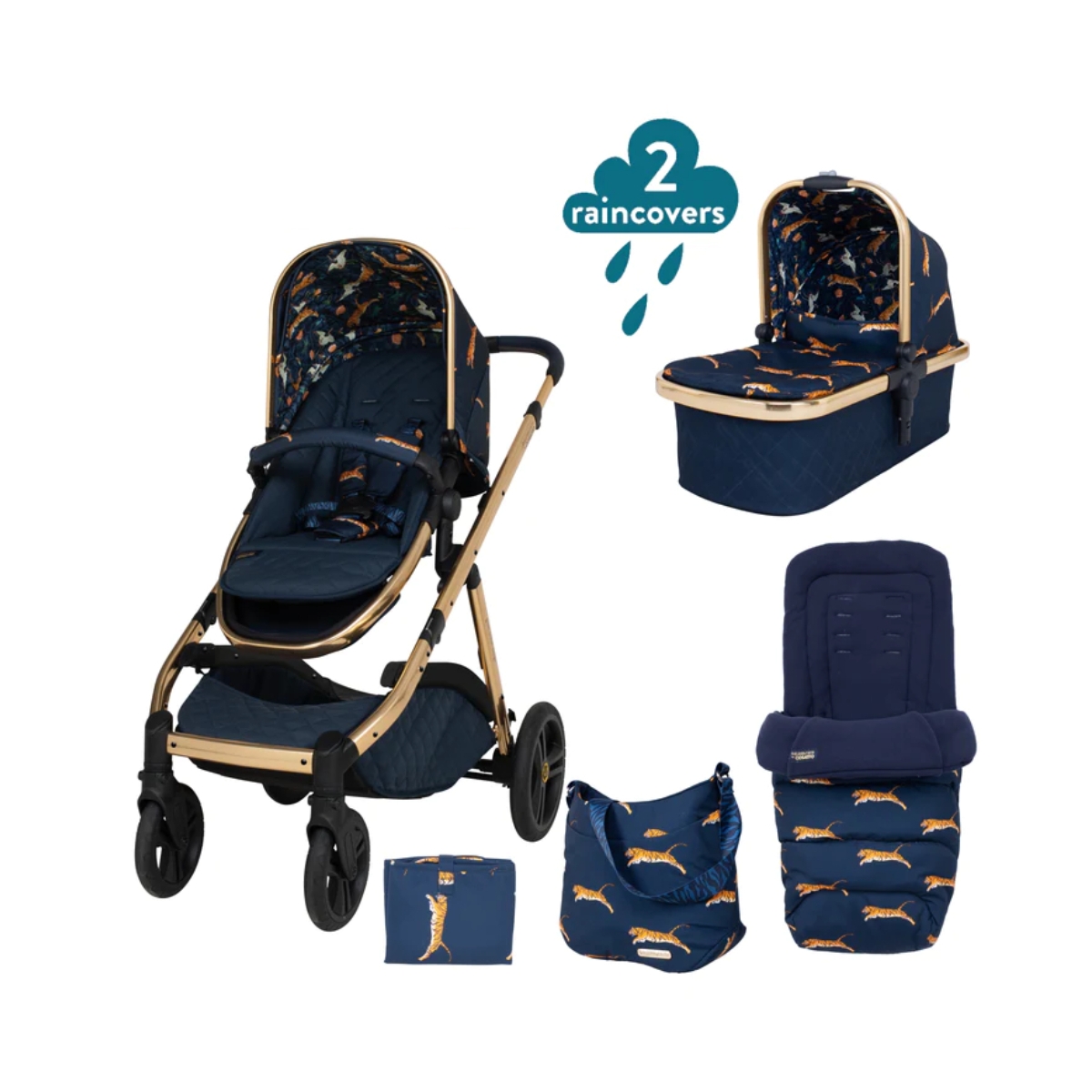 Cosatto Wow XL Pram and Accessories Bundle-On The Prowl