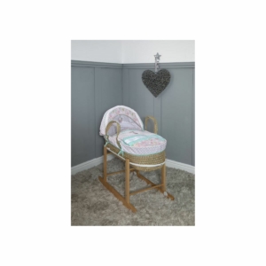 Cuddles Collection Minnie Mouse Palm Moses Basket with Rocking S