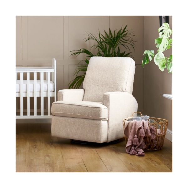 Obaby Madison Swivel Glider Recliner Chair-Oatmeal